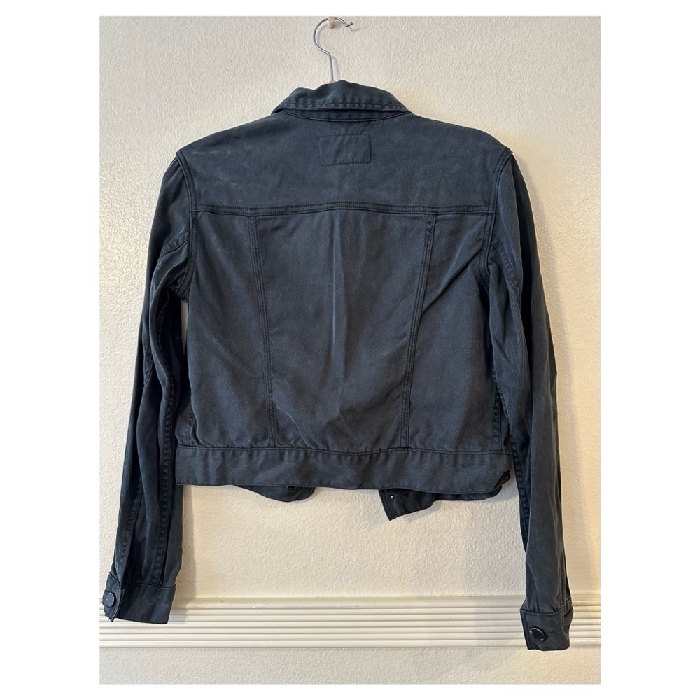 all saints cropped denim jacket - Picture 2 of 3